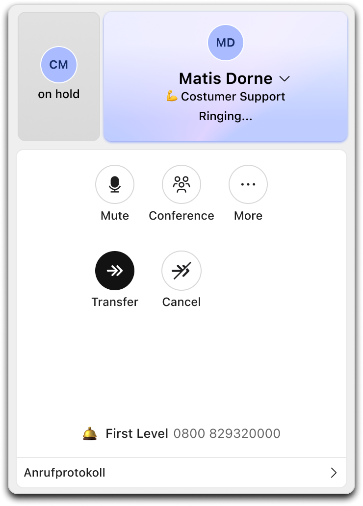 Switch between the two call participants